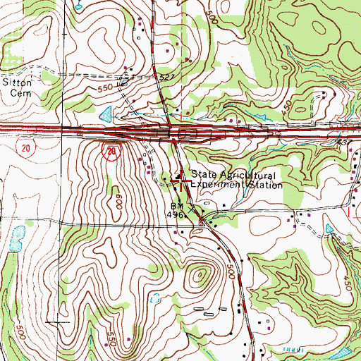 Topographic Map of State Agricultural Experiment Station, TX