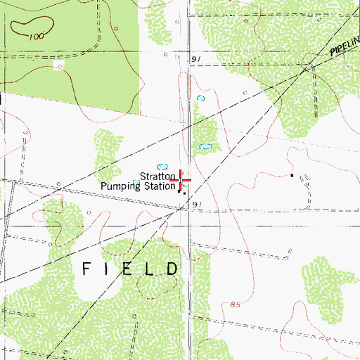 Topographic Map of Stratton Pumping Station, TX