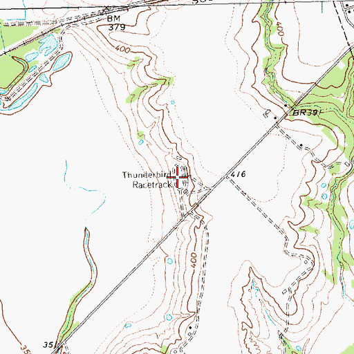 Topographic Map of Thunderbird Racetrack, TX
