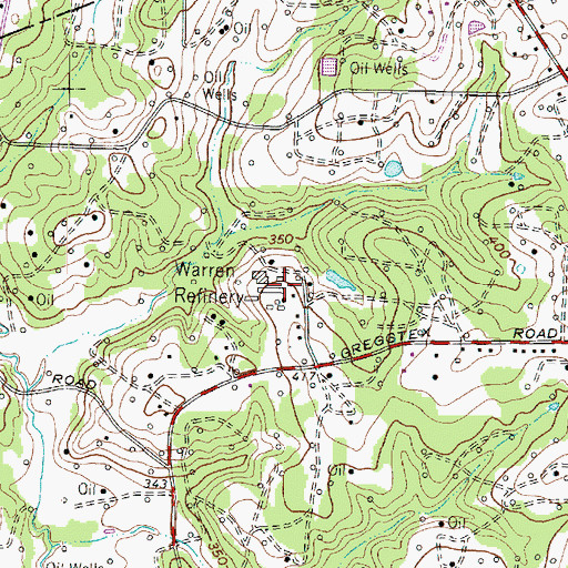 Topographic Map of Warren Refinery, TX