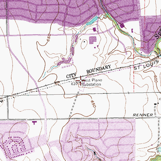 Topographic Map of West Plano Substation, TX