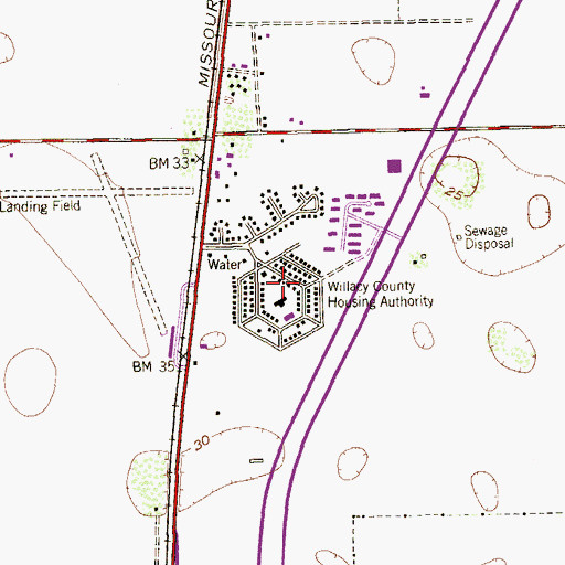 Topographic Map of Willacy County Housing Authority, TX