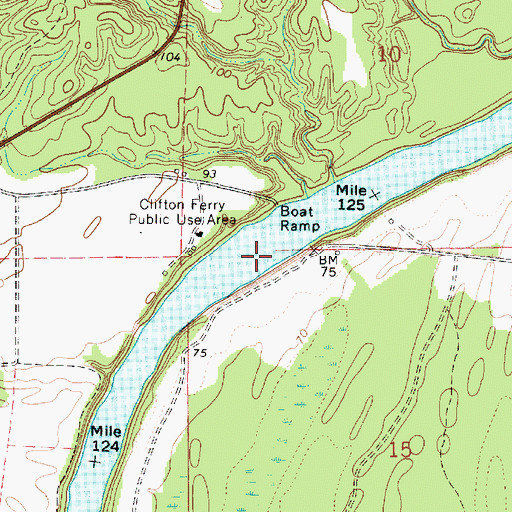 Topographic Map of Clifton Ferry (historical), AL