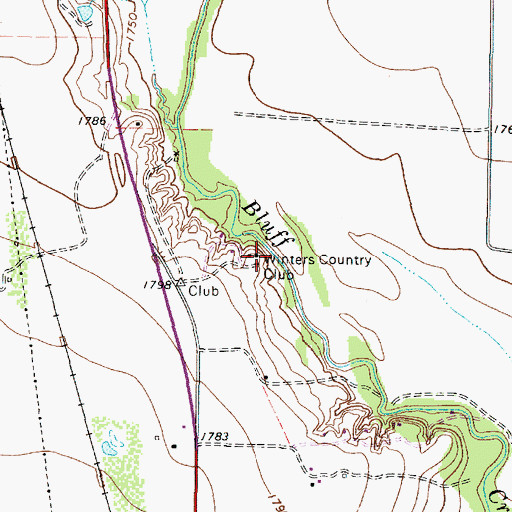 Topographic Map of Winters Country Club, TX