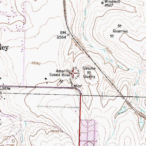 Topographic Map of Amarillo Speed Bowl, TX