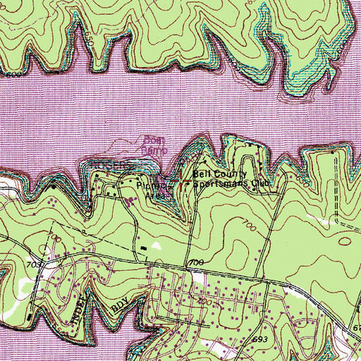 Topographic Map of Bell County Sportsmans Club, TX