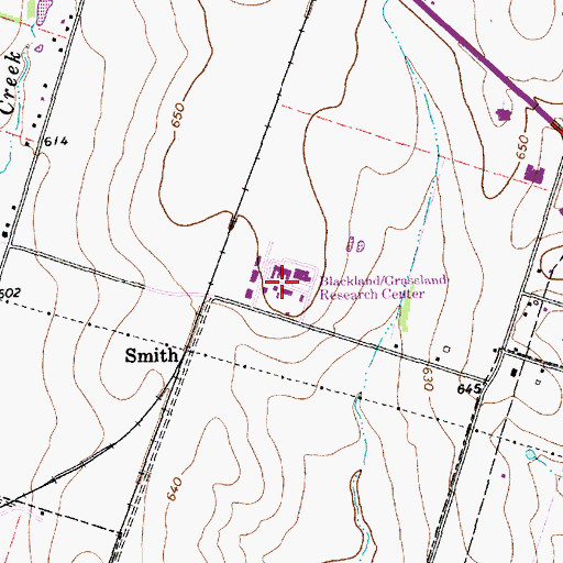 Topographic Map of Blackland Experimental Farm, TX
