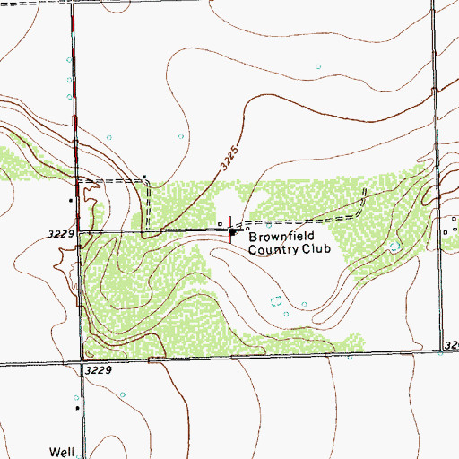Topographic Map of Brownfield Country Club, TX