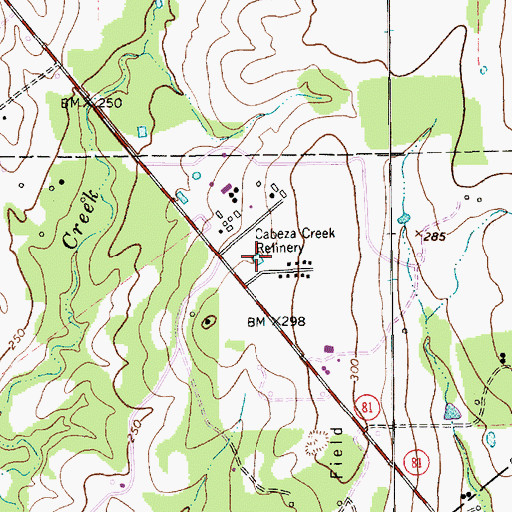 Topographic Map of Cabeza Creek Refinery, TX