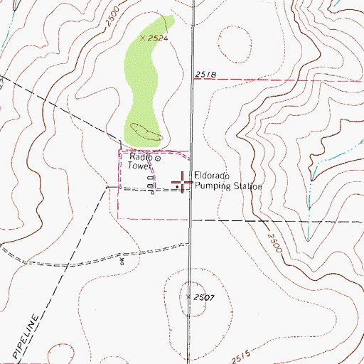 Topographic Map of Eldorado Pumping Station, TX