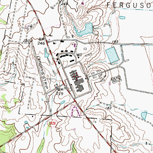 Topographic Map of Texas Department of Criminal Justice Jim Ferguson Unit, TX