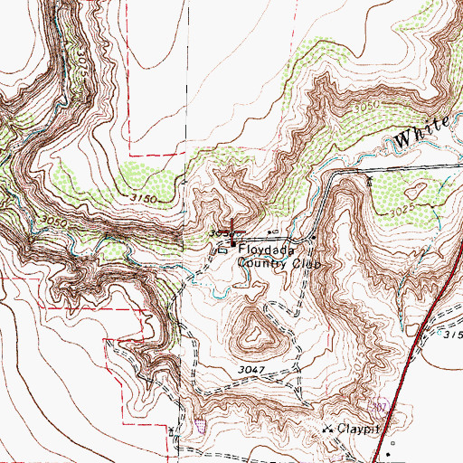 Topographic Map of Floydada Country Club, TX