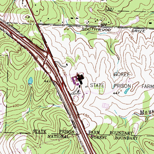 Topographic Map of Texas Department of Criminal Justice Thomas Goree Unit, TX