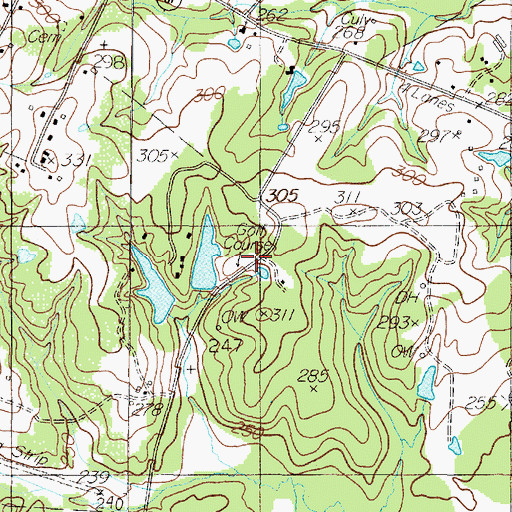 Topographic Map of Hawkeye Hunt Club, TX