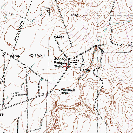 Topographic Map of Johnson Pumping Station, TX