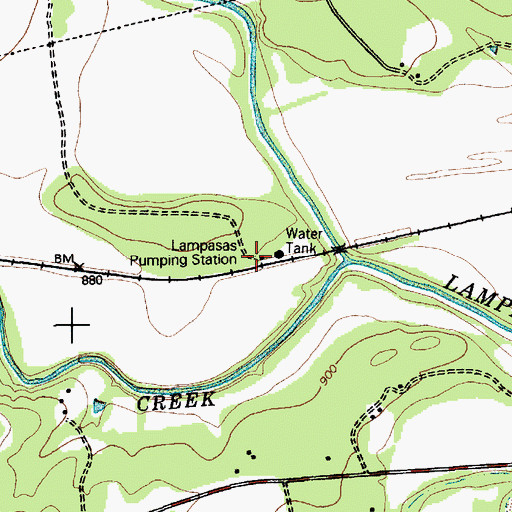 Topographic Map of Lampasas Pumping Station, TX