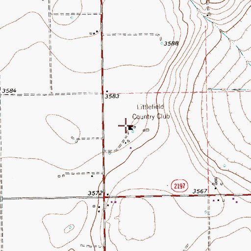 Topographic Map of Littlefield Country Club, TX