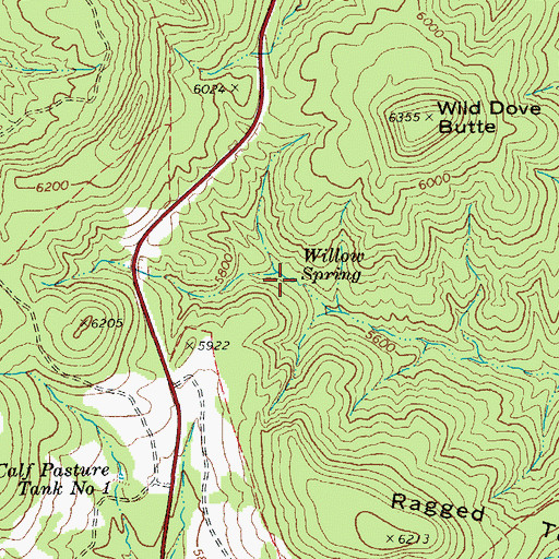 Topographic Map of Willow Spring, AZ