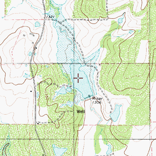 Topographic Map of Lower San Saba Watershed Reservoir Number 10, TX