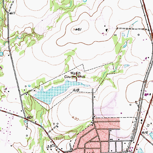 Topographic Map of Marlin Country Club, TX
