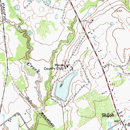 Topographic Map of Mexia Country Club, TX