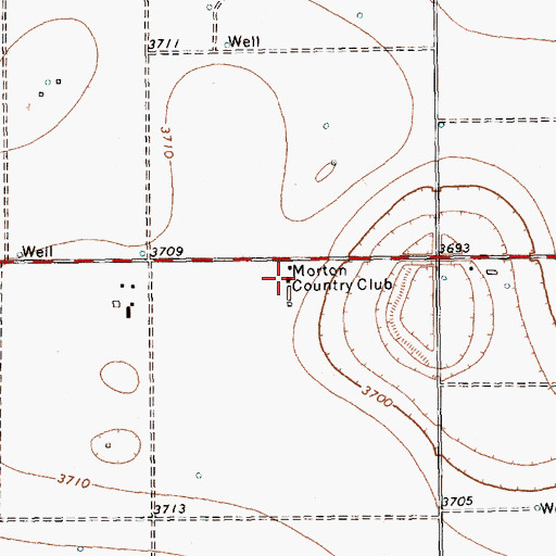Topographic Map of Morton Country Club, TX