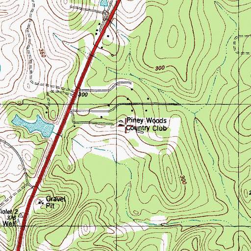 Topographic Map of Nacogdoches Country Club, TX