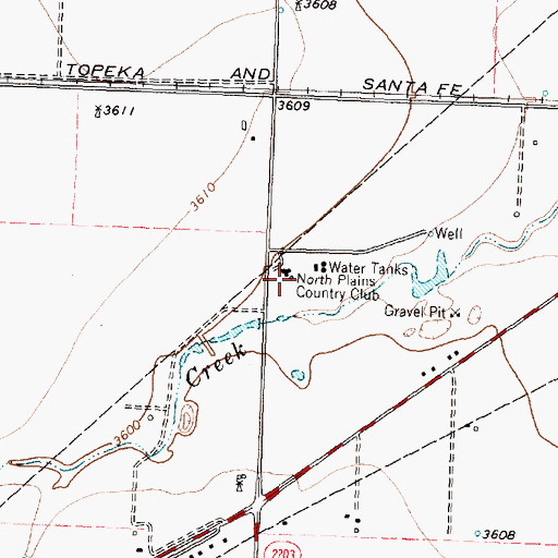 Topographic Map of North Plains Country Club, TX
