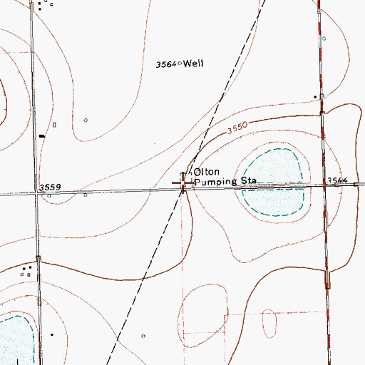 Topographic Map of Olton Pumping Station, TX