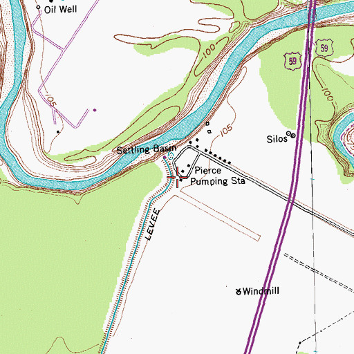 Topographic Map of Pierce Pumping Station, TX