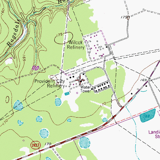 Topographic Map of Provident City Refinery, TX