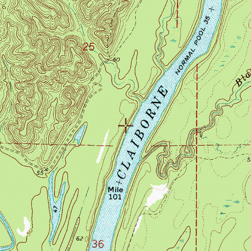 Topographic Map of Etta Landing, AL