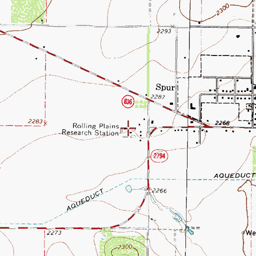 Topographic Map of Rolling Plains Research Station, TX