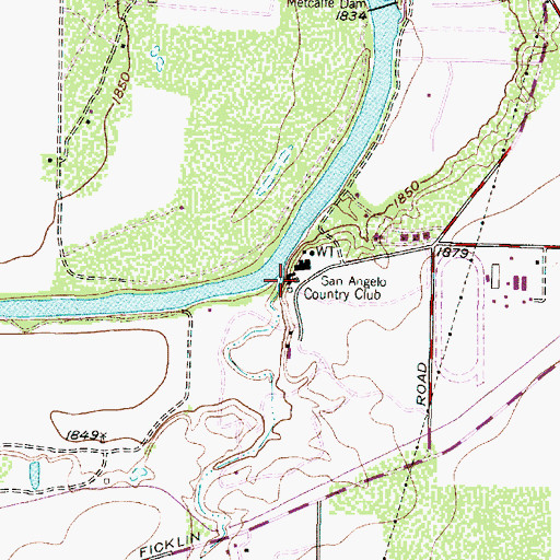 Topographic Map of San Angelo Country Club, TX