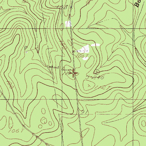 Topographic Map of Smart School Fire Lookout Tower, TX