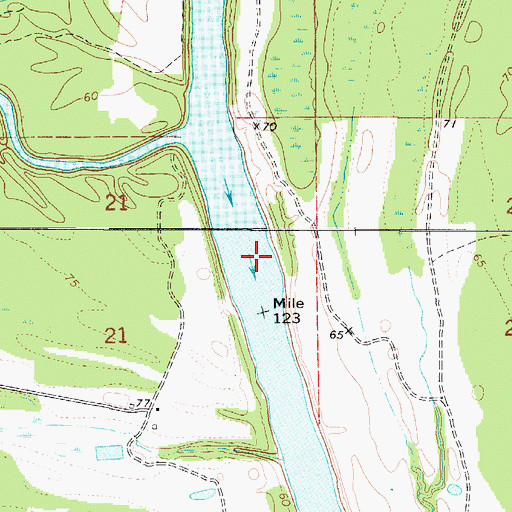 Topographic Map of Evans Upper Bar, AL