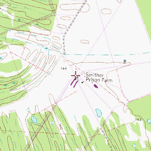 Topographic Map of Smither Prison Farm, TX
