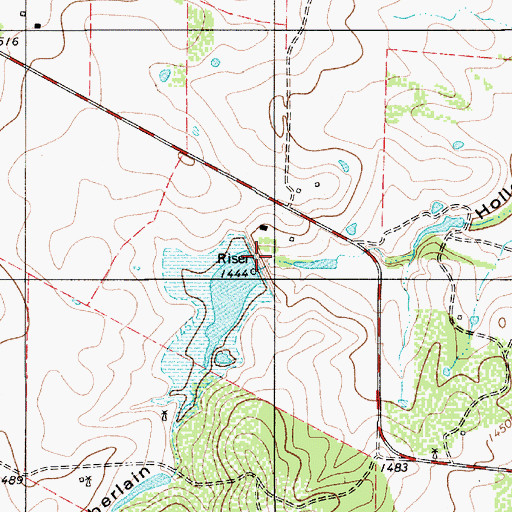 Topographic Map of Southeast Laterals Watershed Reservoir Number 2, TX