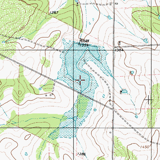 Topographic Map of Southeast Laterals Watershed Reservoir Number 8, TX