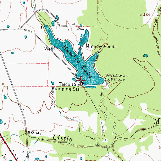 Topographic Map of Talco City Pumping Station, TX