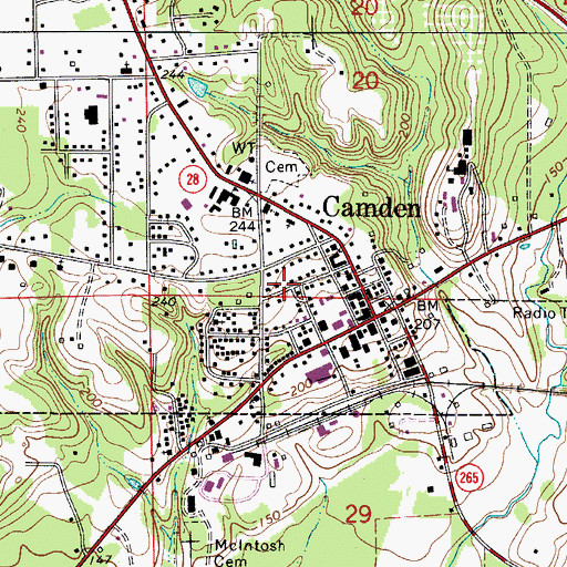 Topographic Map of First Episcopal Church, AL