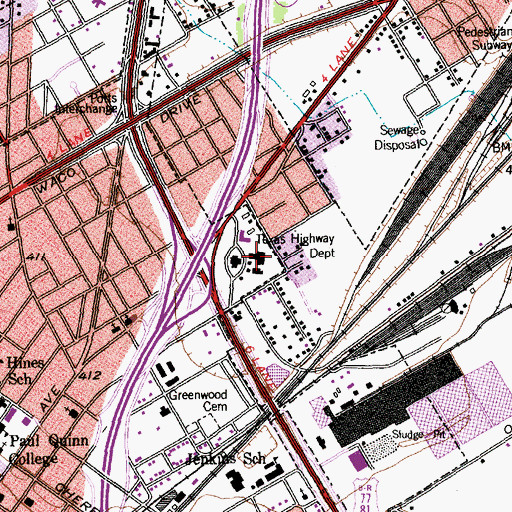 Topographic Map of Texas Highway Department, TX