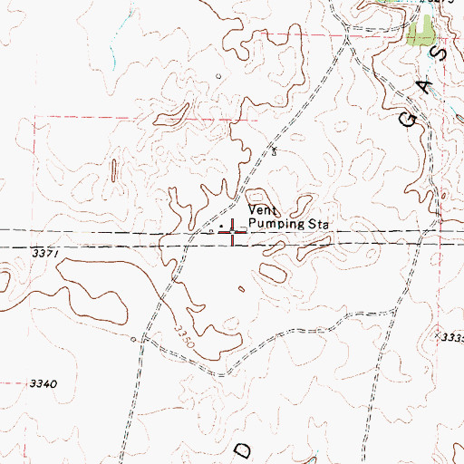 Topographic Map of Vent Pumping Station, TX