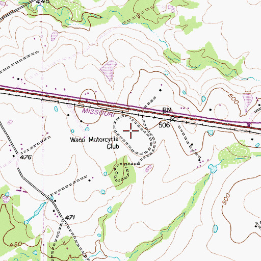 Topographic Map of Waco Motorcycle Club, TX