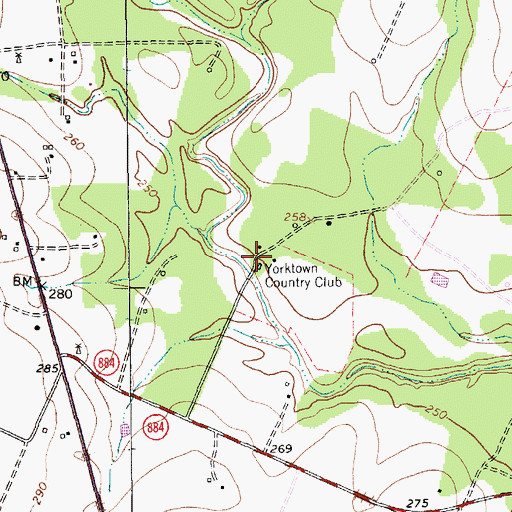 Topographic Map of Yorktown Country Club, TX
