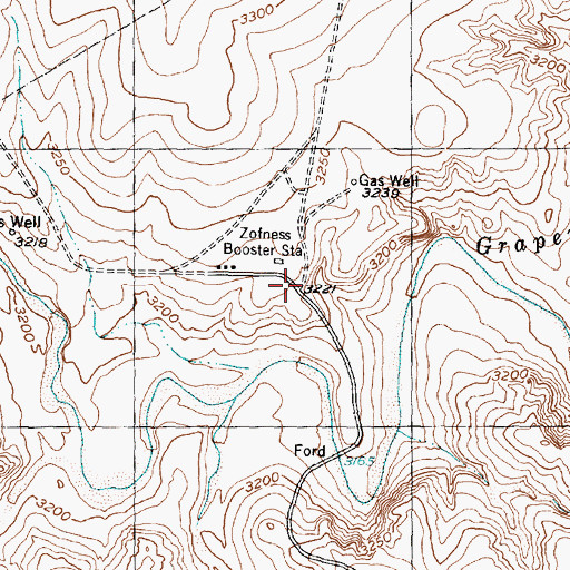 Topographic Map of Zofness Booster Station, TX