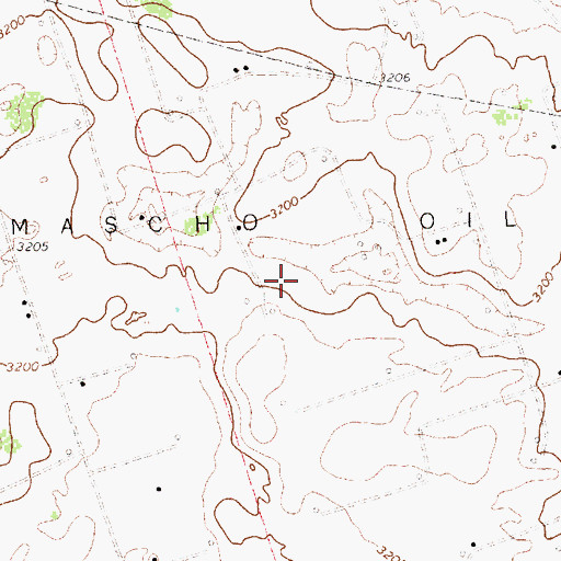 Topographic Map of Mascho Oil Field, TX