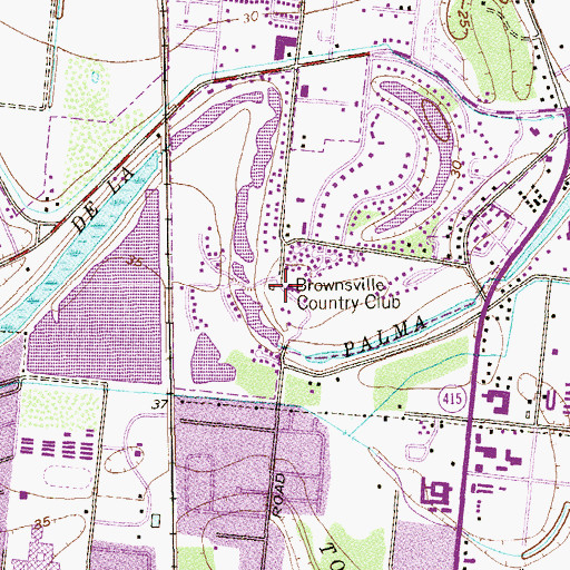 Topographic Map of Brownsville Country Club, TX