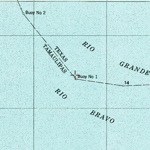 Topographic Map of Buoy Number 1, TX