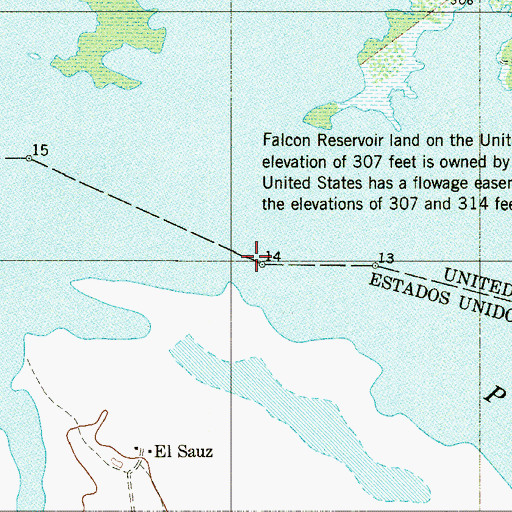 Topographic Map of Buoy Number 14, TX